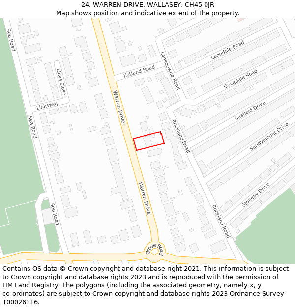 24, WARREN DRIVE, WALLASEY, CH45 0JR: Location map and indicative extent of plot