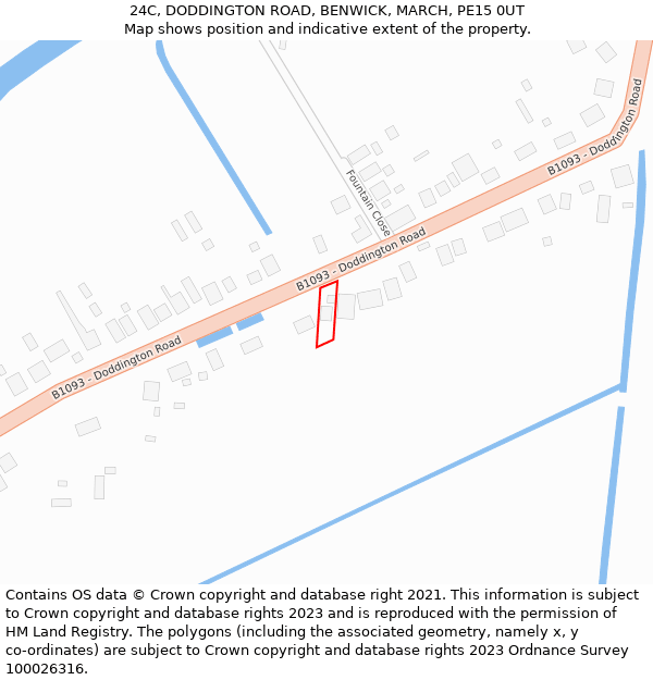 24C, DODDINGTON ROAD, BENWICK, MARCH, PE15 0UT: Location map and indicative extent of plot