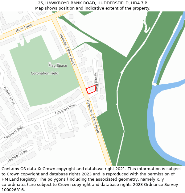 25, HAWKROYD BANK ROAD, HUDDERSFIELD, HD4 7JP: Location map and indicative extent of plot