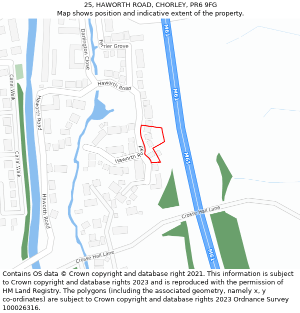 25, HAWORTH ROAD, CHORLEY, PR6 9FG: Location map and indicative extent of plot