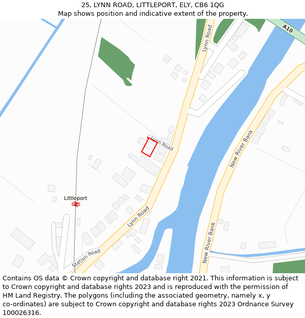 25, LYNN ROAD, LITTLEPORT, ELY, CB6 1QG: Location map and indicative extent of plot