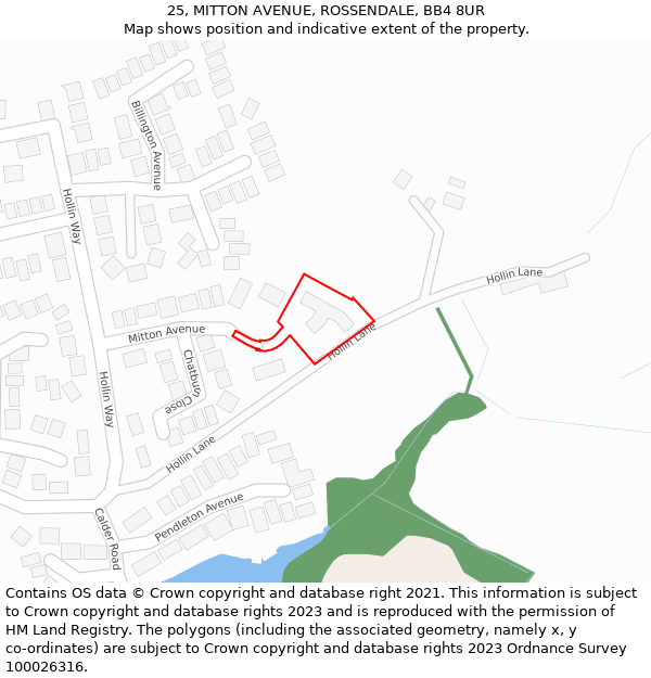 25, MITTON AVENUE, ROSSENDALE, BB4 8UR: Location map and indicative extent of plot