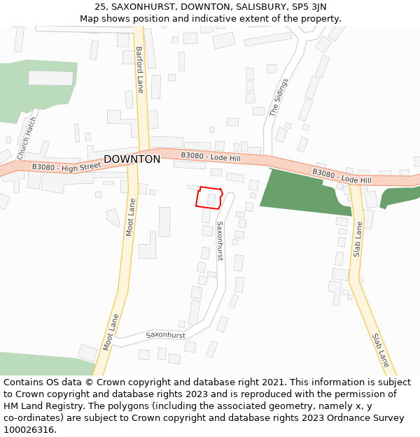 25, SAXONHURST, DOWNTON, SALISBURY, SP5 3JN: Location map and indicative extent of plot