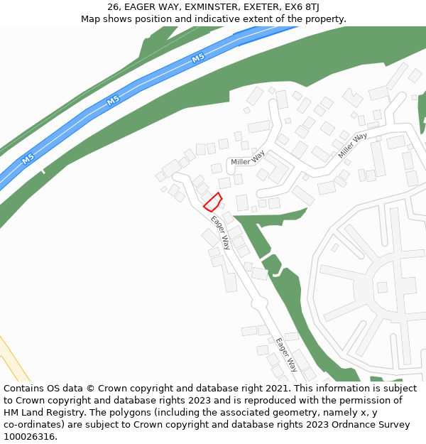 26, EAGER WAY, EXMINSTER, EXETER, EX6 8TJ: Location map and indicative extent of plot