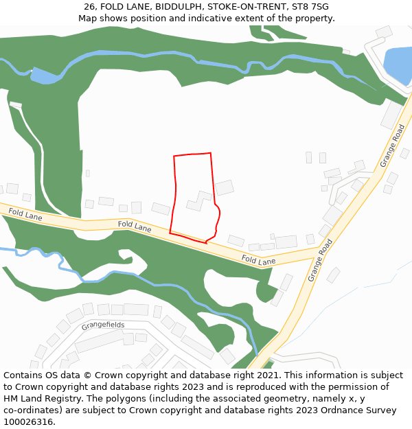 26, FOLD LANE, BIDDULPH, STOKE-ON-TRENT, ST8 7SG: Location map and indicative extent of plot