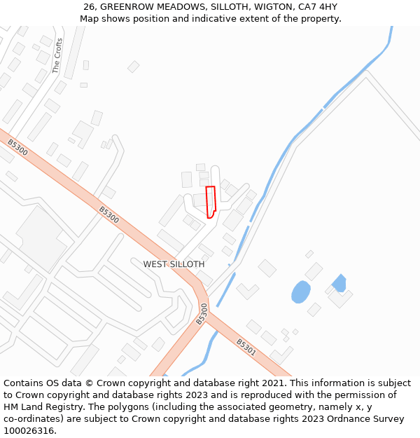 26, GREENROW MEADOWS, SILLOTH, WIGTON, CA7 4HY: Location map and indicative extent of plot