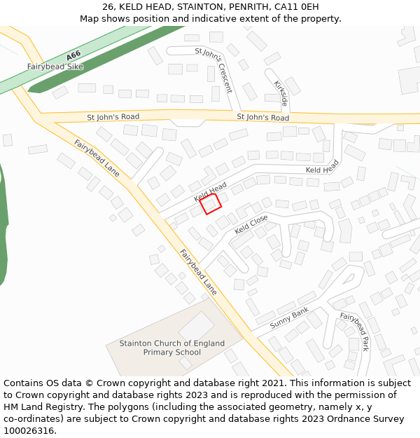 26, KELD HEAD, STAINTON, PENRITH, CA11 0EH: Location map and indicative extent of plot