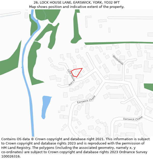 26, LOCK HOUSE LANE, EARSWICK, YORK, YO32 9FT: Location map and indicative extent of plot