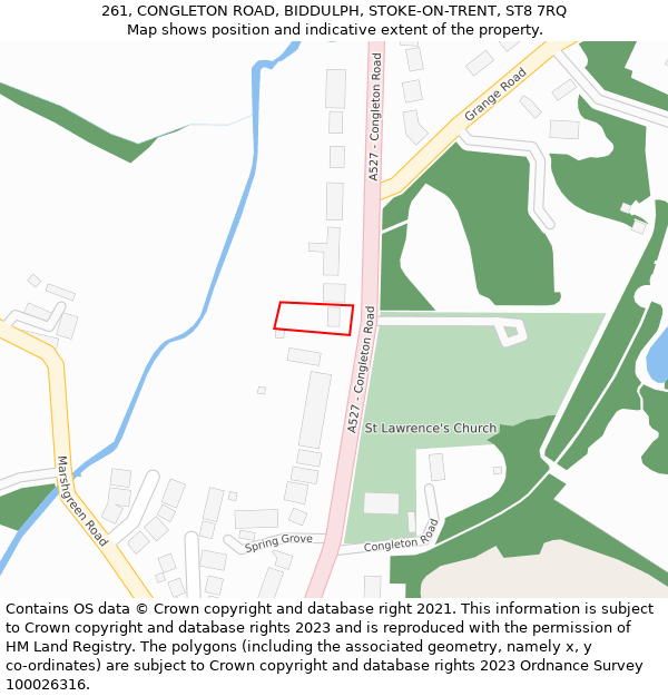 261, CONGLETON ROAD, BIDDULPH, STOKE-ON-TRENT, ST8 7RQ: Location map and indicative extent of plot