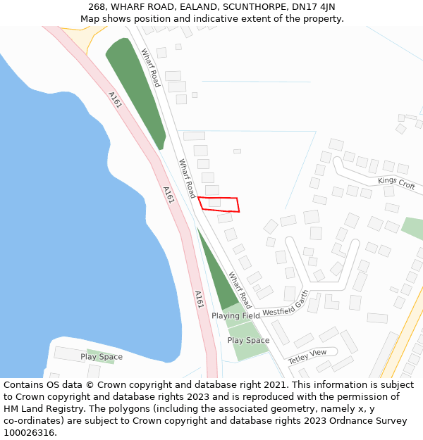 268, WHARF ROAD, EALAND, SCUNTHORPE, DN17 4JN: Location map and indicative extent of plot