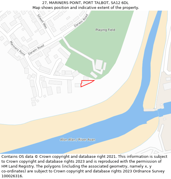 27, MARINERS POINT, PORT TALBOT, SA12 6DL: Location map and indicative extent of plot
