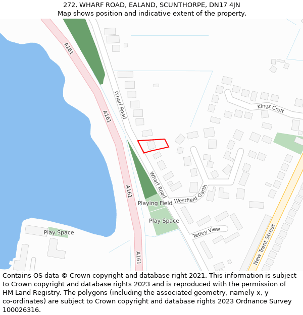 272, WHARF ROAD, EALAND, SCUNTHORPE, DN17 4JN: Location map and indicative extent of plot