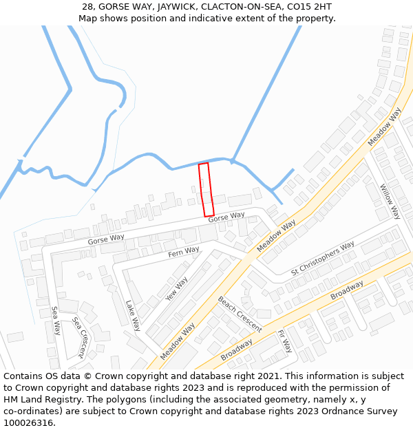 28, GORSE WAY, JAYWICK, CLACTON-ON-SEA, CO15 2HT: Location map and indicative extent of plot