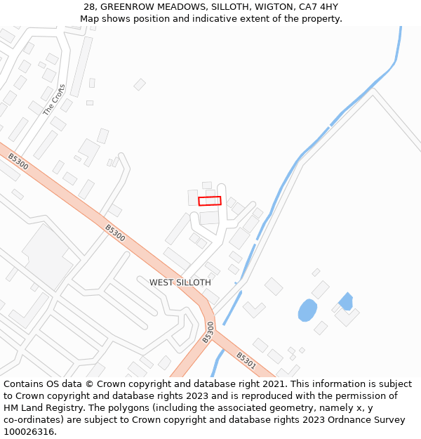 28, GREENROW MEADOWS, SILLOTH, WIGTON, CA7 4HY: Location map and indicative extent of plot