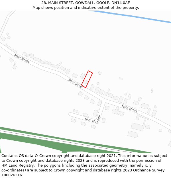 28, MAIN STREET, GOWDALL, GOOLE, DN14 0AE: Location map and indicative extent of plot