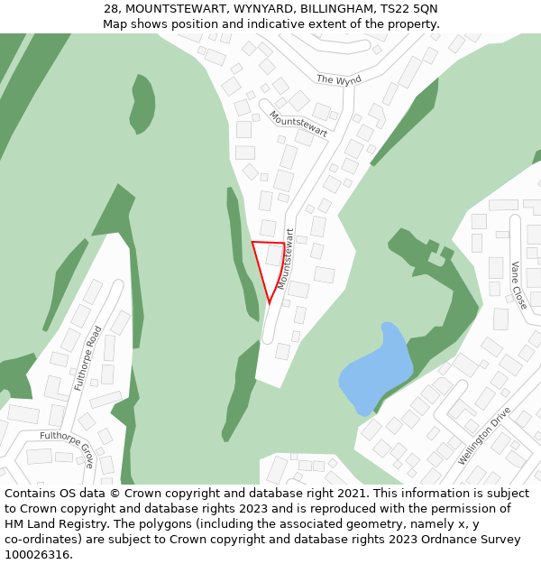 28, MOUNTSTEWART, WYNYARD, BILLINGHAM, TS22 5QN: Location map and indicative extent of plot