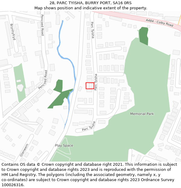 28, PARC TYISHA, BURRY PORT, SA16 0RS: Location map and indicative extent of plot