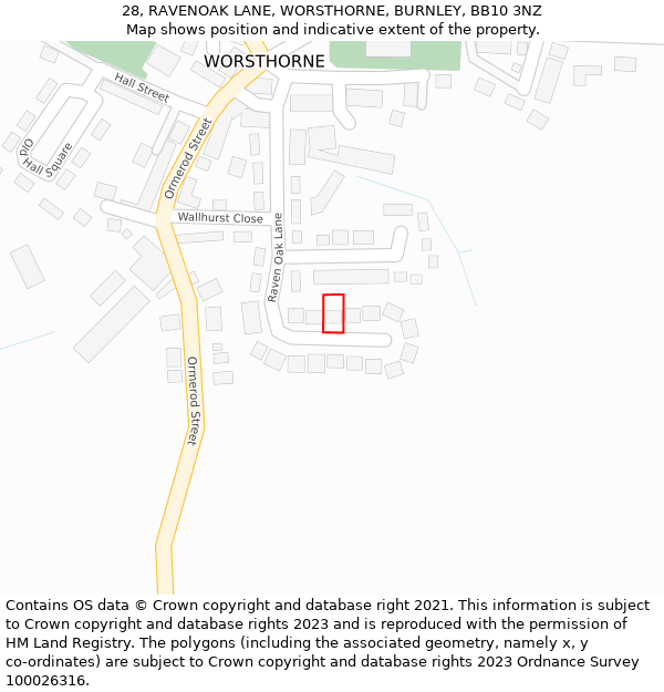 28, RAVENOAK LANE, WORSTHORNE, BURNLEY, BB10 3NZ: Location map and indicative extent of plot