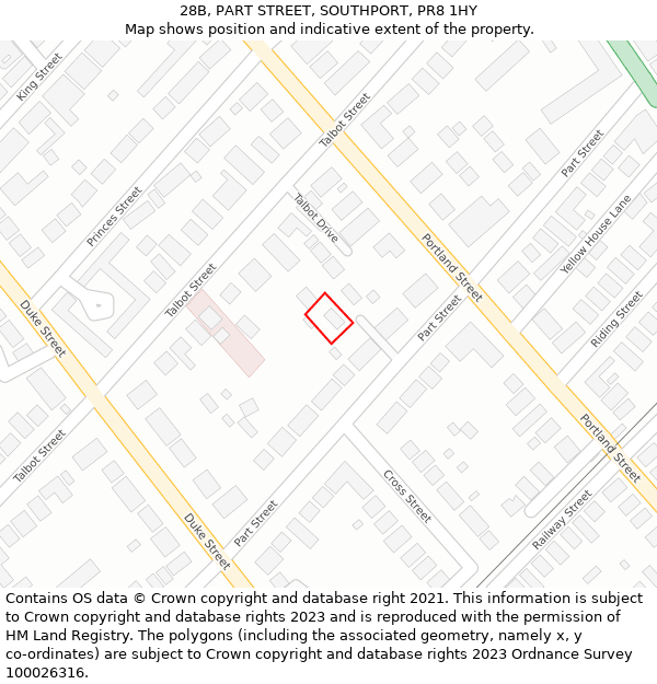 28B, PART STREET, SOUTHPORT, PR8 1HY: Location map and indicative extent of plot