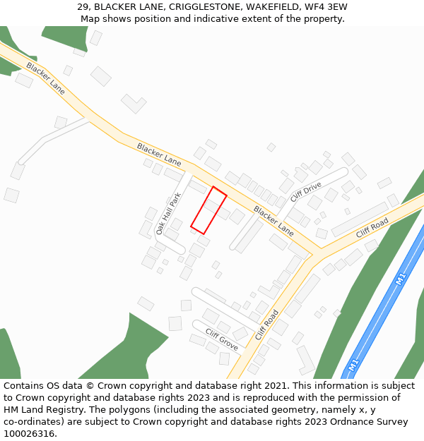 29, BLACKER LANE, CRIGGLESTONE, WAKEFIELD, WF4 3EW: Location map and indicative extent of plot