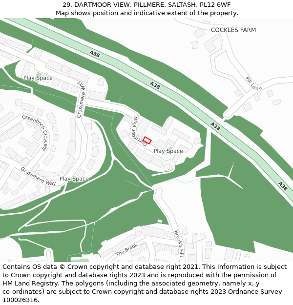 29, DARTMOOR VIEW, PILLMERE, SALTASH, PL12 6WF: Location map and indicative extent of plot