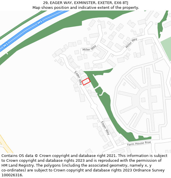 29, EAGER WAY, EXMINSTER, EXETER, EX6 8TJ: Location map and indicative extent of plot