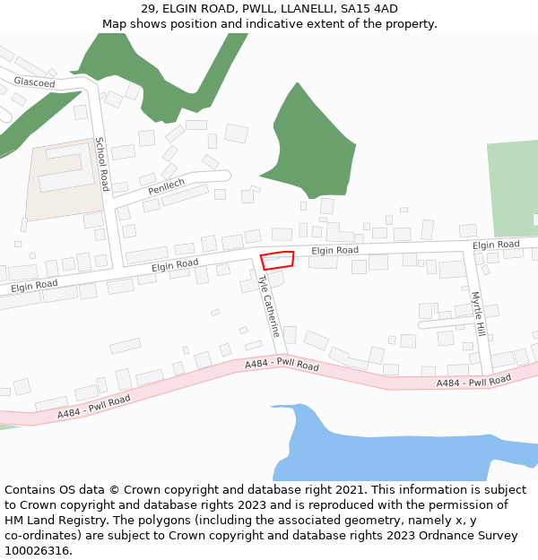 29, ELGIN ROAD, PWLL, LLANELLI, SA15 4AD: Location map and indicative extent of plot