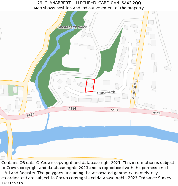 29, GLANARBERTH, LLECHRYD, CARDIGAN, SA43 2QQ: Location map and indicative extent of plot