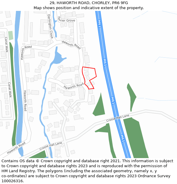 29, HAWORTH ROAD, CHORLEY, PR6 9FG: Location map and indicative extent of plot