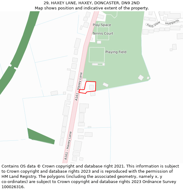 29, HAXEY LANE, HAXEY, DONCASTER, DN9 2ND: Location map and indicative extent of plot