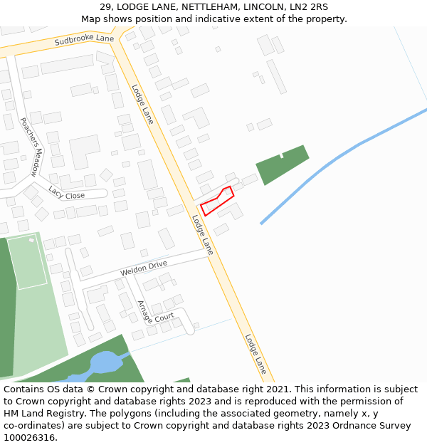 29, LODGE LANE, NETTLEHAM, LINCOLN, LN2 2RS: Location map and indicative extent of plot