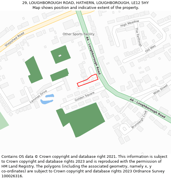 29, LOUGHBOROUGH ROAD, HATHERN, LOUGHBOROUGH, LE12 5HY: Location map and indicative extent of plot