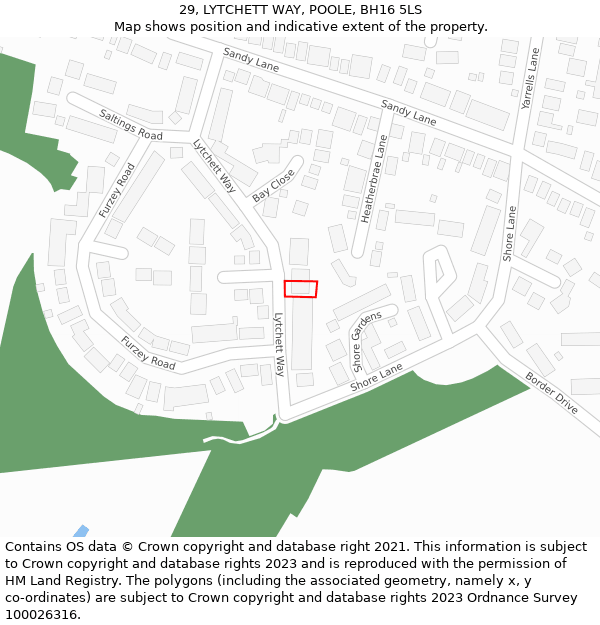 29, LYTCHETT WAY, POOLE, BH16 5LS: Location map and indicative extent of plot