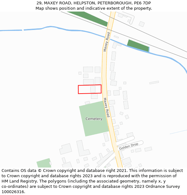 29, MAXEY ROAD, HELPSTON, PETERBOROUGH, PE6 7DP: Location map and indicative extent of plot
