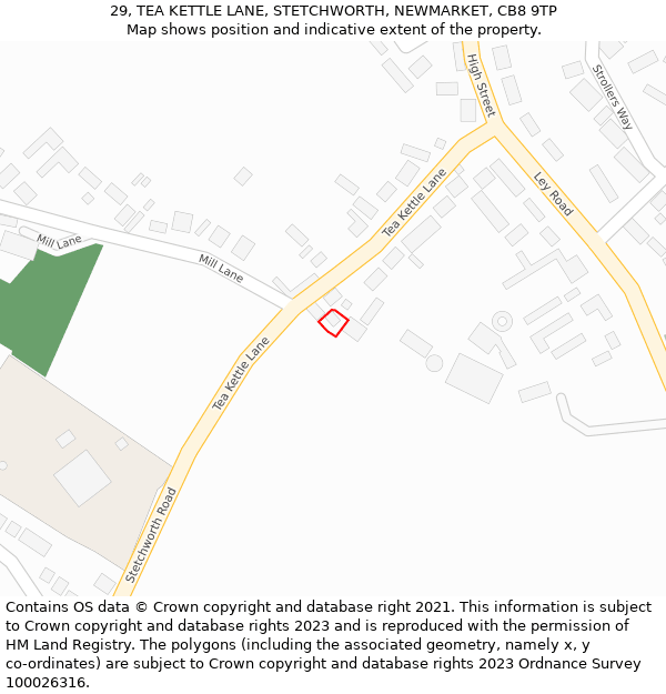 29, TEA KETTLE LANE, STETCHWORTH, NEWMARKET, CB8 9TP: Location map and indicative extent of plot