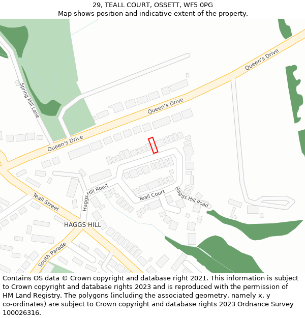 29, TEALL COURT, OSSETT, WF5 0PG: Location map and indicative extent of plot