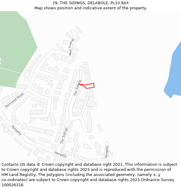 29, THE SIDINGS, DELABOLE, PL33 9AX: Location map and indicative extent of plot