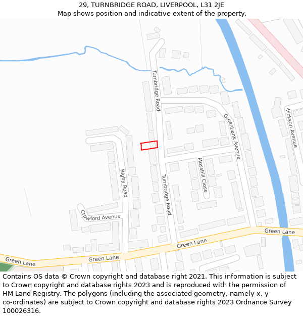 29, TURNBRIDGE ROAD, LIVERPOOL, L31 2JE: Location map and indicative extent of plot