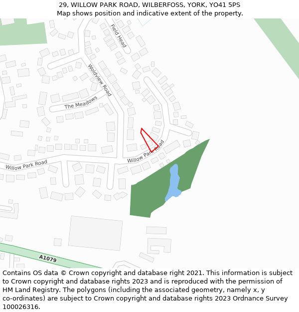 29, WILLOW PARK ROAD, WILBERFOSS, YORK, YO41 5PS: Location map and indicative extent of plot