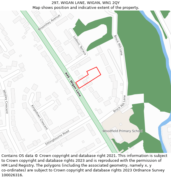 297, WIGAN LANE, WIGAN, WN1 2QY: Location map and indicative extent of plot