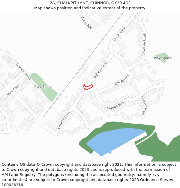 2A, CHALKPIT LANE, CHINNOR, OX39 4DF: Location map and indicative extent of plot