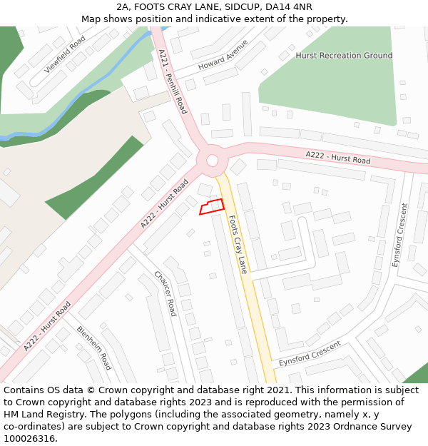 2A, FOOTS CRAY LANE, SIDCUP, DA14 4NR: Location map and indicative extent of plot