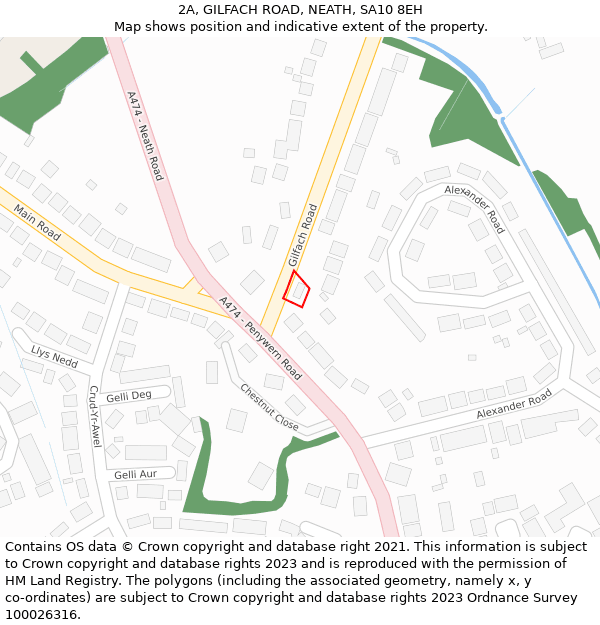 2A, GILFACH ROAD, NEATH, SA10 8EH: Location map and indicative extent of plot