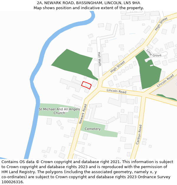 2A, NEWARK ROAD, BASSINGHAM, LINCOLN, LN5 9HA: Location map and indicative extent of plot