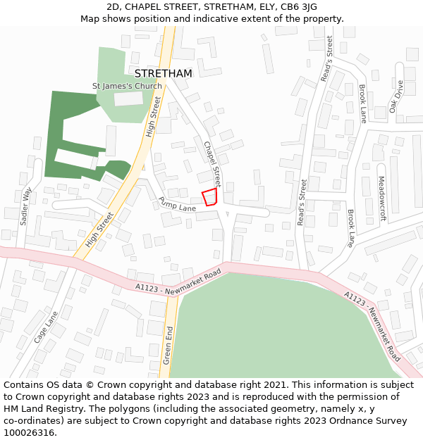 2D, CHAPEL STREET, STRETHAM, ELY, CB6 3JG: Location map and indicative extent of plot