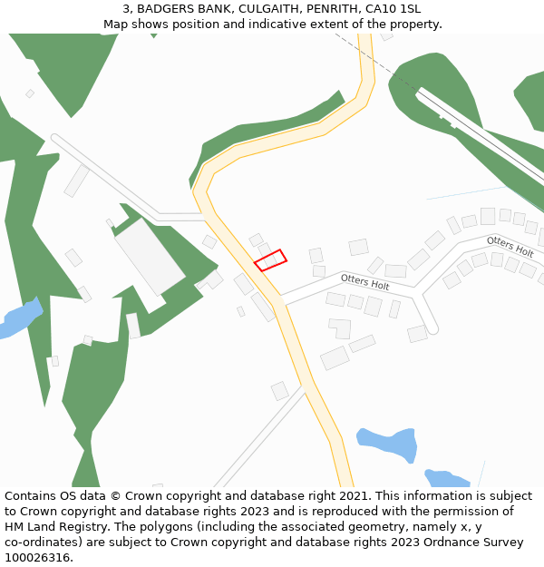 3, BADGERS BANK, CULGAITH, PENRITH, CA10 1SL: Location map and indicative extent of plot