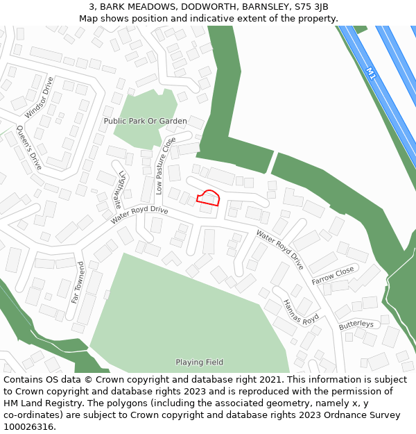 3, BARK MEADOWS, DODWORTH, BARNSLEY, S75 3JB: Location map and indicative extent of plot