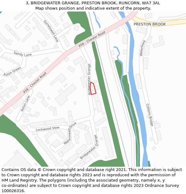 3, BRIDGEWATER GRANGE, PRESTON BROOK, RUNCORN, WA7 3AL: Location map and indicative extent of plot