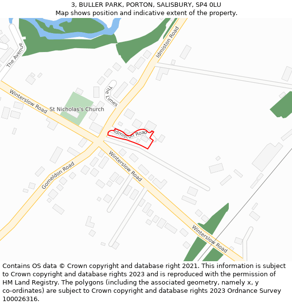 3, BULLER PARK, PORTON, SALISBURY, SP4 0LU: Location map and indicative extent of plot