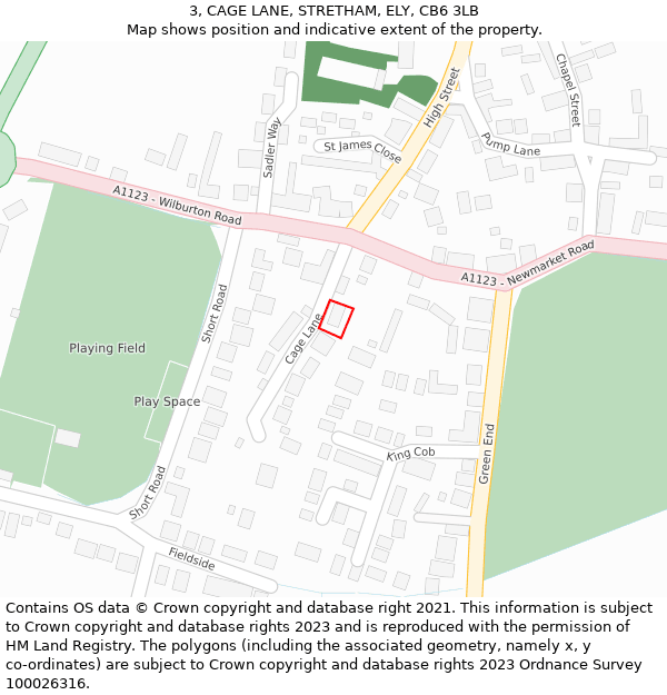 3, CAGE LANE, STRETHAM, ELY, CB6 3LB: Location map and indicative extent of plot